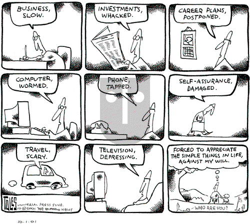 Tom Toles on Monday October 1, 2001 Comic Strip