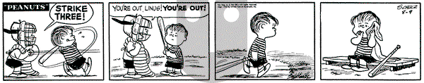 Peanuts on Tuesday August 9, 1955 Comic Strip