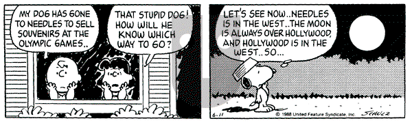 Peanuts on Saturday June 11, 1988 Comic Strip