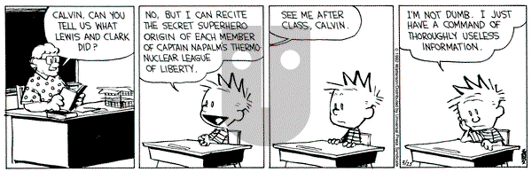 Calvin and Hobbes on Wednesday March 25, 1992 Comic Strip