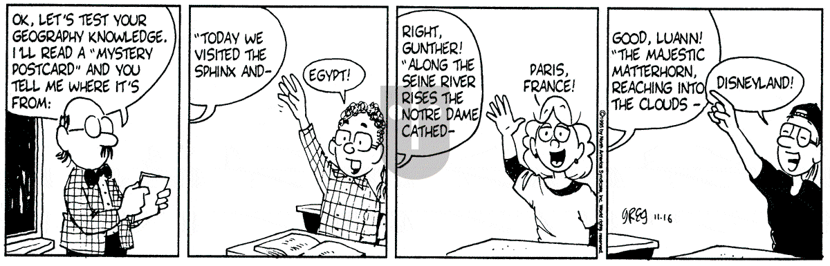 Luann - Thursday November 16, 1995 Comic Strip