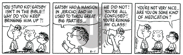 Peanuts on Saturday June 1, 1991 Comic Strip