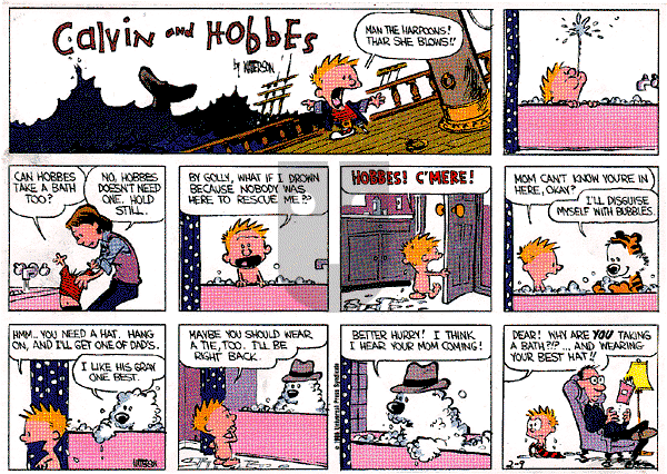 Calvin and Hobbes on Sunday February 9, 1986 Comic Strip
