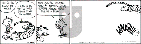 Calvin and Hobbes - Wednesday August 8, 2012 Comic Strip