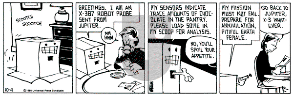 Calvin and Hobbes on Tuesday October 4, 1988 Comic Strip