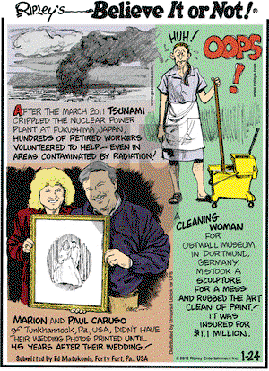 Ripley's Believe It or Not on Tuesday January 24, 2012 Comic Strip