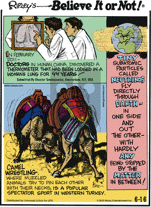 Ripley's Believe It or Not on Saturday June 16, 2012 Comic Strip