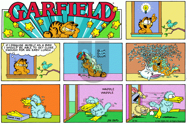 Garfield on Sunday October 31, 1982 Comic Strip