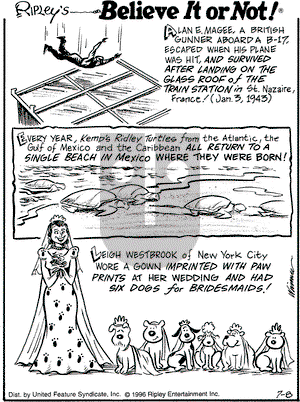 Ripley's Believe It or Not on Monday July 8, 1996 Comic Strip