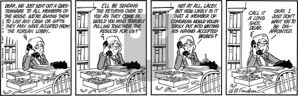 Doonesbury on Wednesday July 13, 1977 Comic Strip