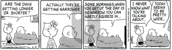 Peanuts - Tuesday June 8, 1999 Comic Strip
