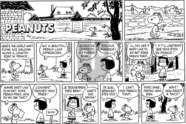 Peanuts - Sunday March 1, 1987 Comic Strip