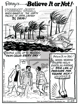 Ripley's Believe It or Not on Tuesday November 25, 1997 Comic Strip