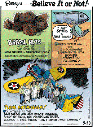 Ripley's Believe It or Not on Thursday May 30, 2013 Comic Strip
