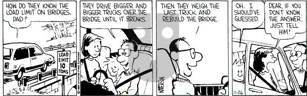 Calvin and Hobbes - Wednesday November 26, 1986 Comic Strip