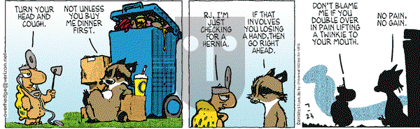 Over the Hedge on Thursday July 23, 2015 Comic Strip