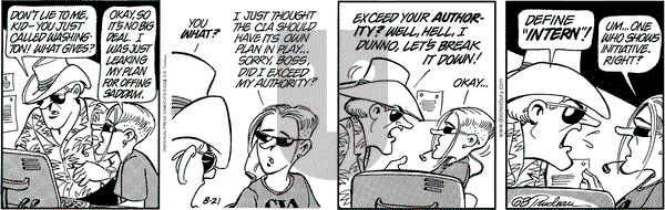 Doonesbury on Wednesday August 21, 2002 Comic Strip