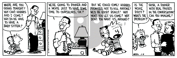 Calvin and Hobbes - Wednesday February 8, 1989 Comic Strip