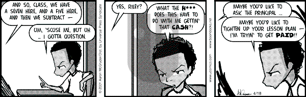 The Boondocks - Wednesday April 18, 2001 Comic Strip