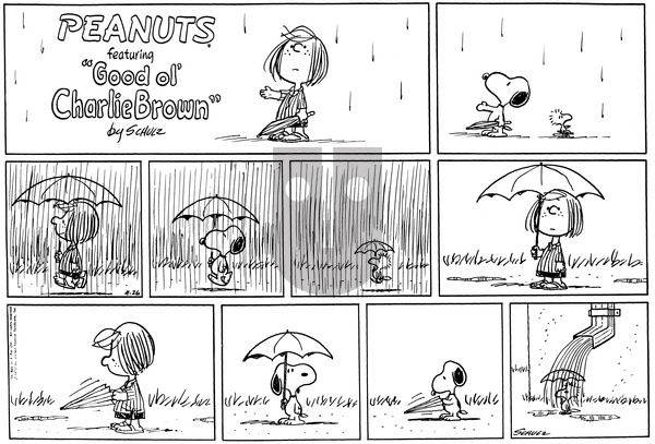 Peanuts on Sunday April 26, 1970 Comic Strip