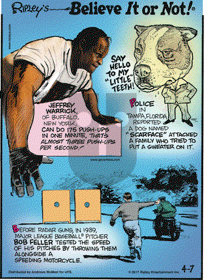 Ripley's Believe It or Not on Friday April 7, 2017 Comic Strip