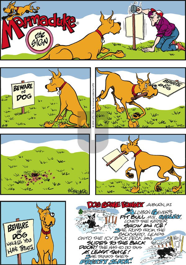 Marmaduke on Sunday April 13, 2014 Comic Strip