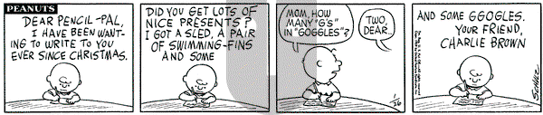 Peanuts on Monday January 26, 1959 Comic Strip