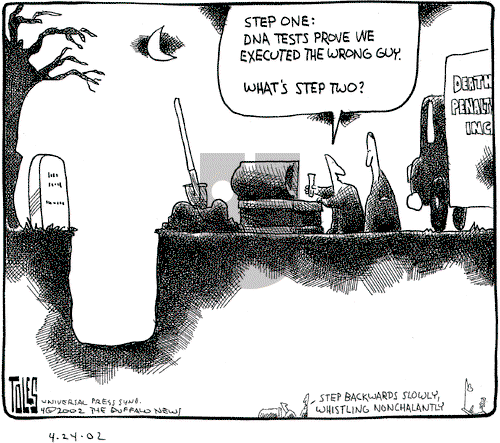 Tom Toles on Wednesday April 24, 2002 Comic Strip
