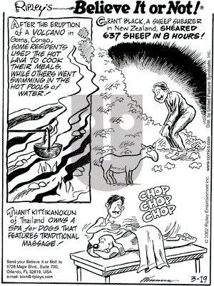Ripley's Believe It or Not on Wednesday April 3, 2002 Comic Strip