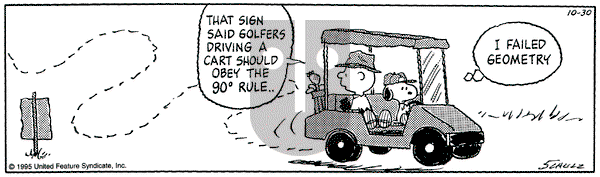 Peanuts on Monday October 30, 1995 Comic Strip