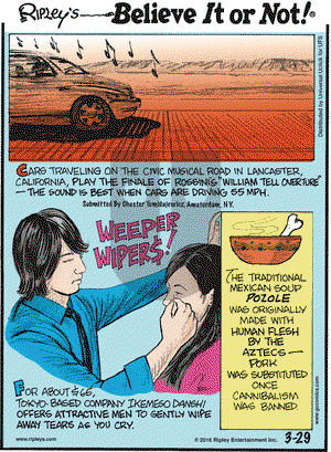 Ripley's Believe It or Not on Tuesday March 29, 2016 Comic Strip