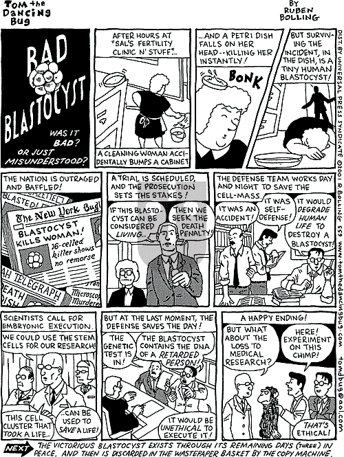 Tom the Dancing Bug on Saturday August 4, 2001 Comic Strip