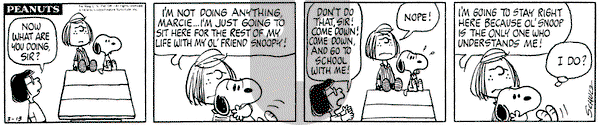 Peanuts on Wednesday March 13, 1974 Comic Strip