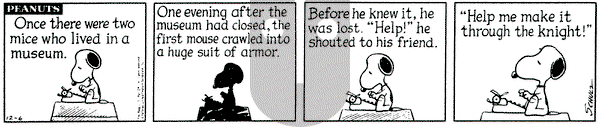 Peanuts on Friday December 6, 1974 Comic Strip