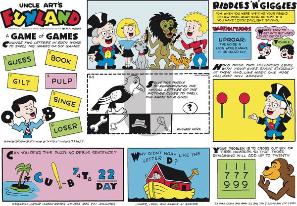 Uncle Art's Funland on Sunday June 5, 2022 Comic Strip