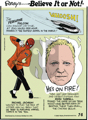 Ripley's Believe It or Not on Wednesday July 8, 2020 Comic Strip