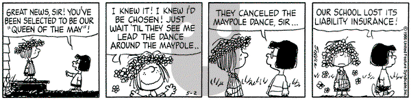 Peanuts on Friday May 2, 1986 Comic Strip