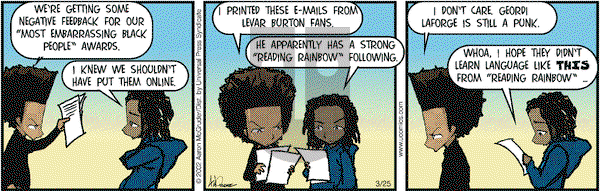 The Boondocks on Monday March 25, 2002 Comic Strip