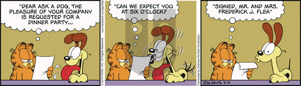 Garfield on Wednesday March 13, 2019 Comic Strip