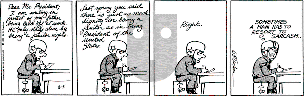 Doonesbury on Thursday August 5, 1971 Comic Strip