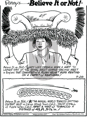 Ripley's Believe It or Not on Thursday September 28, 2000 Comic Strip