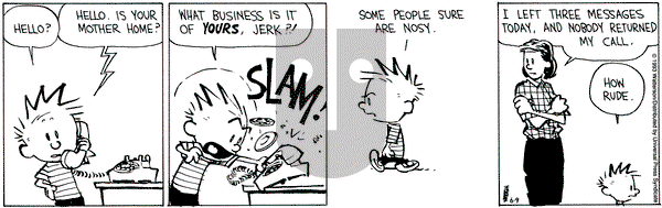 Calvin and Hobbes on Wednesday June 9, 1993 Comic Strip
