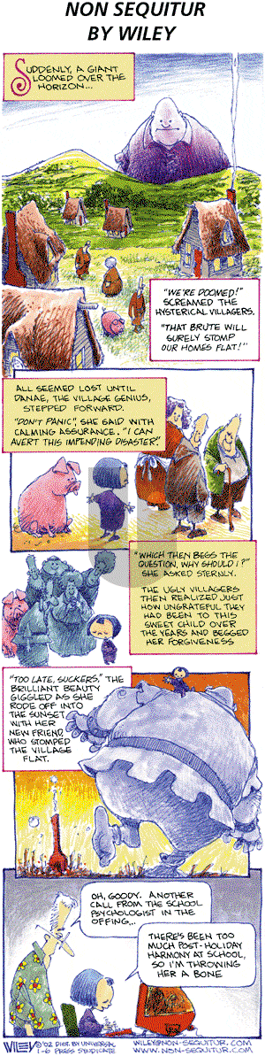 Non Sequitur on Sunday January 6, 2002 Comic Strip