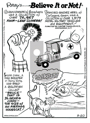 Ripley's Believe It or Not on Wednesday March 20, 2002 Comic Strip