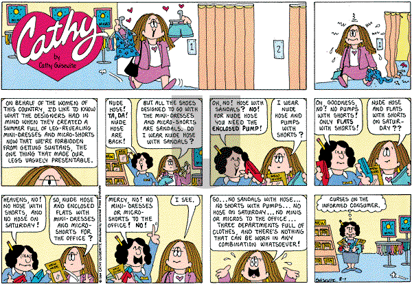 Cathy Classics - Sunday August 1, 1999 Comic Strip