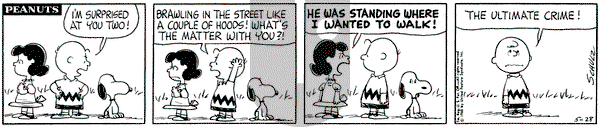 Peanuts on Friday May 28, 1965 Comic Strip