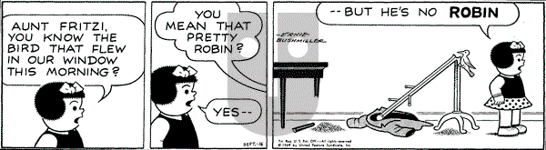 Nancy on Tuesday September 16, 1969 Comic Strip
