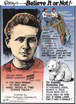 Ripley's Believe It or Not on Tuesday February 17, 2009 Comic Strip
