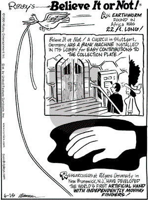 Ripley's Believe It or Not on Tuesday June 15, 1999 Comic Strip