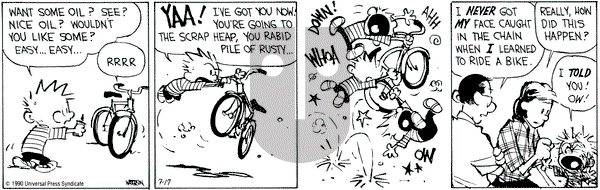 Calvin and Hobbes on Tuesday July 17, 1990 Comic Strip